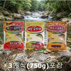 페리칸 3종 글루텐세트 (옥새+어분+메주콩)글루텐 민물떡밥 3개 3P, 1세트, 750g