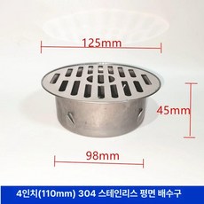 배수구 하수구 덮개 트랩 거름망 배수관 원형 우수관 125 튜브 커버 50파이 평면, 110mm 엔지니어링 평면 1+1