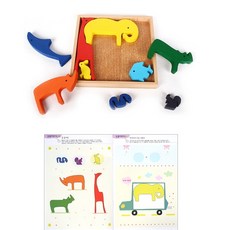 치매예방 실버교구 칼라 원목 동물테트리스 아동퍼즐 완구 사고발달 아기퍼즐