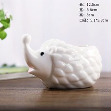 인형 화분 세라믹 코끼리 다육 플랜테리어 감성 인테리어 오브제 소품 장식 꽃병, 대형 고슴도치