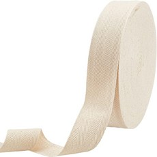 50m 트윌 인자형 순면 웨빙끈 리본끈 선물 포장 35mm 폭, 베이지, 1개