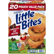 [미국직배송]Entenmann's 리틀 바이트 머핀 20팩 대용량 Entenmann's Little Bites Muffins - 20pack, 초콜렛 칩 머핀, 20개