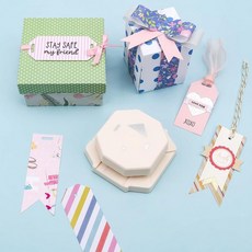 ECLATIS 종이 공예용 4-in-1 태그 펀치 공예 DIY 프로젝트 사진 스크랩북 페이지 및 기타 공예 프로젝트를 위한 라벨 코너 펀치 291336, 태그 펀치 2개 및 장식 코너 2개