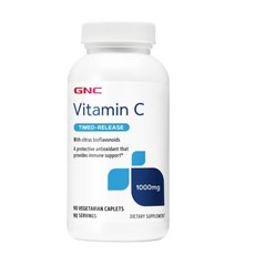 GNC 健安喜 維生素 C 定時釋放 1000 毫克素食膠囊無糖無麩質, 1個, 90 件