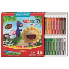 奶油獅 Butter Lion 雄獅 OP粉蠟筆 30色/60色 安全無毒 兒童繪畫蠟筆, 30色, 1個, 30個