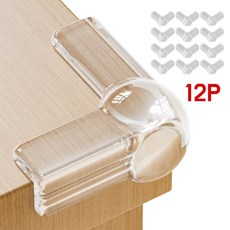 도톰한 강력접착 둥근 코너 모서리 보호대 12p, 투명, 1개
