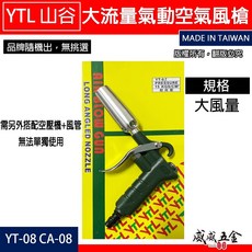 YTL 山谷 YT-08 CA-08 台灣製大流量空氣噴槍 氣動式吹塵槍 大風量氣動噴槍 風槍【威威五金】, 1個