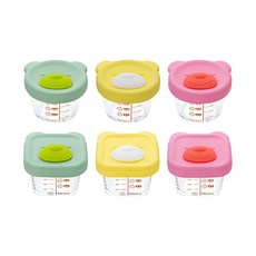 副食品玻璃保鮮罐, 方形-綠色, 1個, 170ml