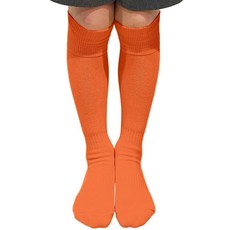 COUVER 청소년 아동용 운동용 무릎 높이 테리 쿠션 야구 소프트볼 멀티 스포츠 양말 하늘색 미디엄 253679, 주황색
