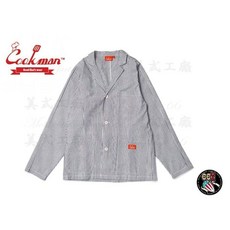 COOKMAN 美式工廠 Lab.Jacket Seersucker Stripe Navy 線條 蔵青 工作外套, M