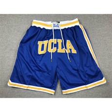 저스트 돈 UCLA 대학 에디션 블루 로고 자수 지퍼 포켓 볼 팬츠 반바지