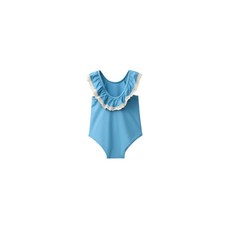 ZARA 2-6세/ 콘트라스트 레이스 스윔수트 - 콜차르 {QHJ}