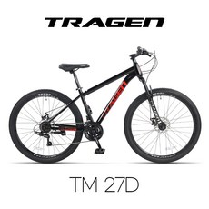 트라젠 TM-27D 27.5인치 원터치21단 앞서스펜션 디스크 MTB자전거, 샤이니블랙, 미조립박스배송, 1개