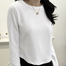 르류 여성 쿠션 라운드 스판 긴팔 티셔츠