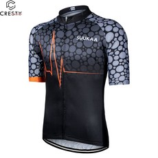 크레스티 부드럽다 반팔 자전거 의류 통기성 땀 배출 속건 라이딩복