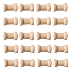 HAIMINGJUN 20x 나무 빈 보빈 스레드 스풀 DIY 롤러 자연 색상 바느질 공예, 설명