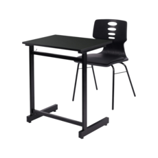 스튜디오칼츠 학원용 책걸상세트 102DESK + 401 CHAIR 세트 프레임 블랙, 오크 블랙