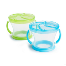 먼치킨 손잡이 흘림방지 스낵컵 2종 세트, BLUE + GREEN (블루+그린), 6세트