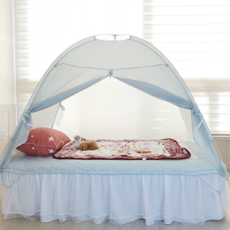 아이데이 편리한 원터치 겨울 실내 방한 난방 사각 침대 위 수면 보온 방풍 거실 용 외풍 차단 텐트 3컬러