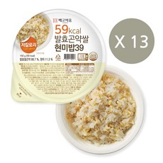 빼고비움 최저 칼로리 100g당 39kcal 발효곤약쌀현미밥39, 150g, 13개