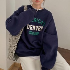 엘바리스 여성 루즈핏 레터링 포인트 빅사이즈 맨투맨