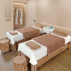 水晶絨美容院四件套牛奶絨加厚美容床罩按摩床床兔絨加絨被套床單, 單被套120.180✓☆