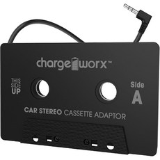 카 스테레오용 차지웍스 카세트 보조 어댑터 3.5mm AUX 케이블이 장착된 유선 테이프 데크 컨버터 용 범용 안드로이드 MP3 플레이어 및 빈티지 자동차 라디오용 충전기