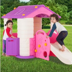 어린이집 실내놀이방 유희실 미끄럼틀 베이비룸 슬라이딩 놀이집 세트 키즈울타리 영유아, 블루, 1개