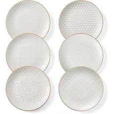 Metahom수프 그릇 24온스 주방용 세라믹 시리얼 샐러드용 엠보싱 세트 과일 오트밀 포 라면 6종, 1개