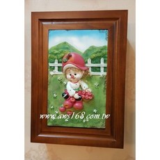 立體鄉村蘋果女孩造型鑰匙盒 - 可愛壁掛鑰匙收納盒，居家鄉村風裝飾, 1個