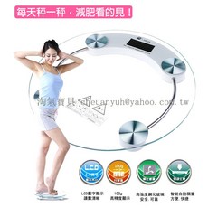 淘氣寶貝 電子體重計，180KG大承重，8MM鋼化玻璃，高精度LCD顯示，自動開關機, 1個, 如圖色