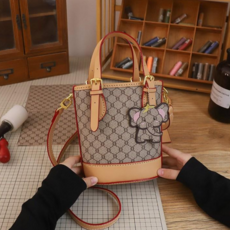 국내배송 탑씨유 가죽공예 DIY 키트 가죽가방 만들기 패키지 직접 만드는 코끼리 참장식 버킷백, 모카그레이, 1세트