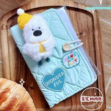 新款 可愛小熊 現金存錢存單 本夾錢冊 2025年兒童攢錢神器 收納本, 薄荷綠西高地狗狗（附玩偶）帶10張存1, 1個