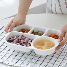 [국산] 도자기 식판 어린이 성인 다이어트 깊이 4cm, 1개, 화이트