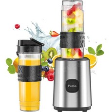 OQCSUAT 휴대용 스탠드믹서기 블렌더 2x570ml 누수방지 보틀 220V 실버