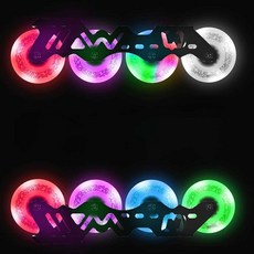 인라인 베어링 바퀴 발광휠 롤러스케이트 부품 교체 화려한 빛(4개)베어링 80MM, 파란 빛(4개)베어링 76MM