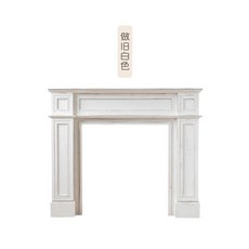 歐式實木壁爐裝飾櫃浮雕復古做舊拱形法式假壁爐裝飾客廳小壁爐架, ★做舊白色 長130寬24高110☆