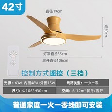 크리 에이 티브 레스토랑 팬 램프 천장 팬 램프 북유럽 가정 거실 주파수 변환 천장 대형 바람 통합 전기 팬 샹들리에, BJ