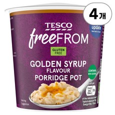 테스코 프리 프롬 골든 시럽 포리지 팟 Tesco Free from Golden Syrup Porridge Pot 55g, 4개