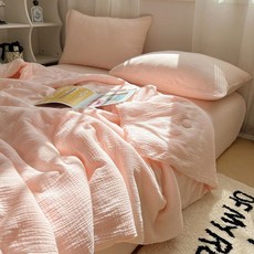 슬림소녀 여름이불 순면 침구세트 침대 시트 에어컨이불 여름용, 스위트핑크