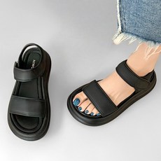 Modern Fashion 여성 심플한 벨크로 샌들 발편한 여름 신발