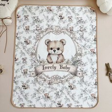 嬰兒純棉隔尿墊大尺寸隔尿墊巾吸水新生透氣男女兒童四季生理護理, 1個, 隔尿墊-小熊-ngh:80*100cm