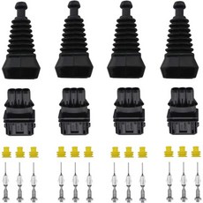 4개 3방향 여성 연료 분사기 커넥터 EV1 인젝터 배선 방수 플러그 하네스 세트 범용 차량용, 4개 3방향 여성 연료 분사기 커넥터 EV1 인젝터 배