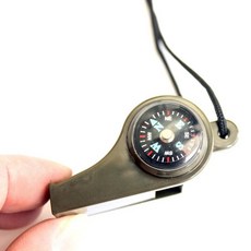야외 다기능 3in 생존 호루라기 나침반 심판용, 1개, Army green