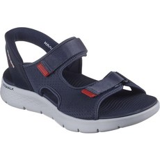 스케쳐스 남성용 핸즈프리 슬립인스 고 워크 플렉스 이지 엔트리 스포츠 샌들 네이비/레드 9, 7, Navy/Red