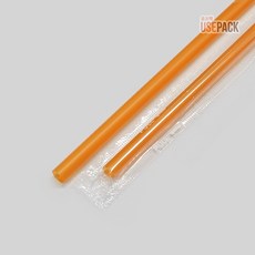 일회용 스트로우 일자빨대 개별포장 21cm 오렌지 500ea 1봉지, 1개, 500개