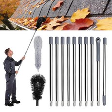 Laffoonparts 10-Section Telescopic Gutter Cleaning Tool Adjustable Length with Blue Brush Head B, Laffoonparts 10-Section Telesc