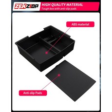 Zekzoop 센터 콘솔 오거나이저 박스 2024 2025 2026 토요타 타코마 팔걸이 커비 서랍 ABS 보관 상자 실리콘 패드 포함 액세서리용, Zekzoop 센터 콘솔 오거나이저 박스, 2024 2