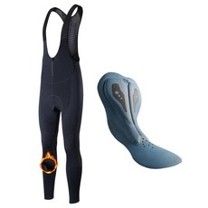 YKYWBIKE 남성용 겨울 사이클링 턱받이 4D 패딩 바이크 턱받이 추운 날씨용 사이클링 바지 블루 블랙.