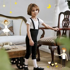 멜빵 발레복 세트 소년 점프수트 발레 의상 아동 유니폼 밀러 카라 스타일